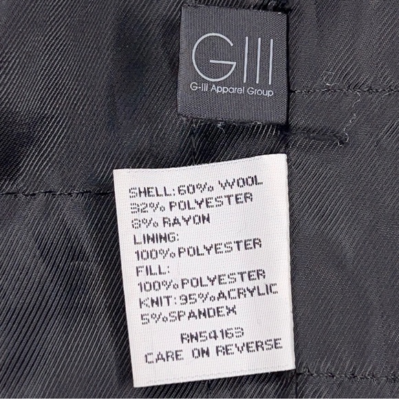 Medium Kenneth Cole Men’s Dark Grey/Black Wool Blend Peacoat Classic Lined Retro - Picture 13 of 14